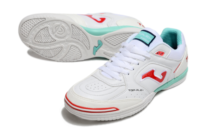 Joma Top Flex IC Low-Tops Football Shoes - White/Red/Jade