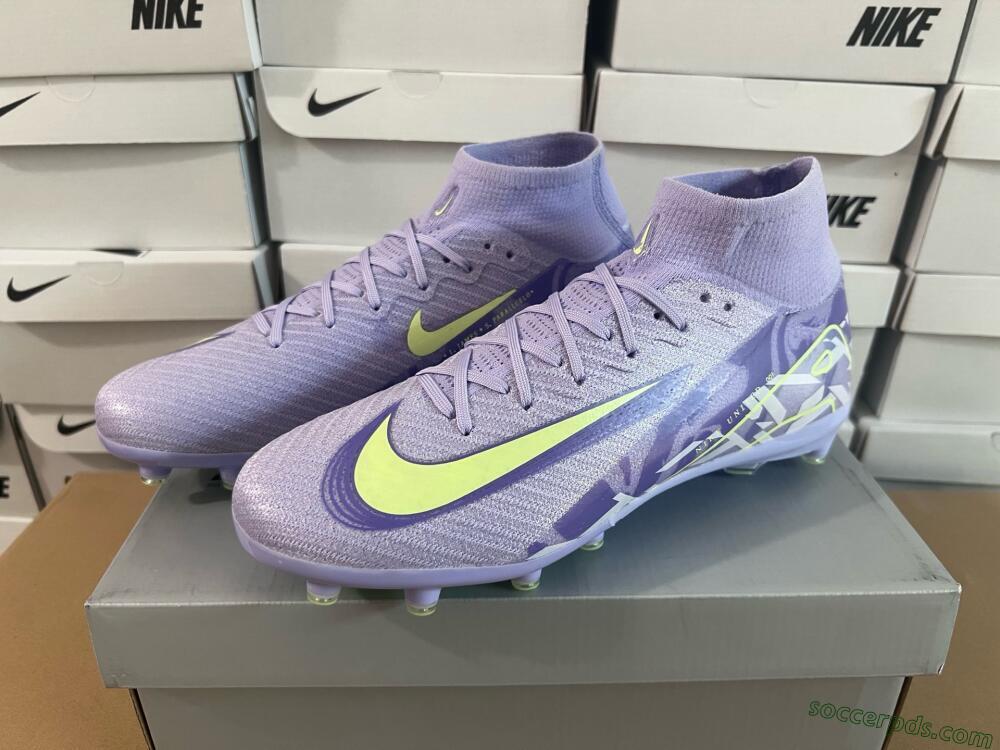 Nike Air Zoom Mercurial Superfly 10 Elite AG High-Tops Football Boots - Purple/Yellow/Blue