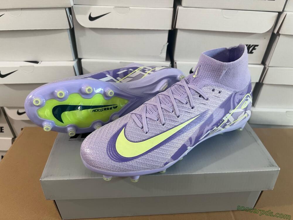 Nike Air Zoom Mercurial Superfly 10 Elite AG High-Tops Football Boots - Purple/Yellow/Blue