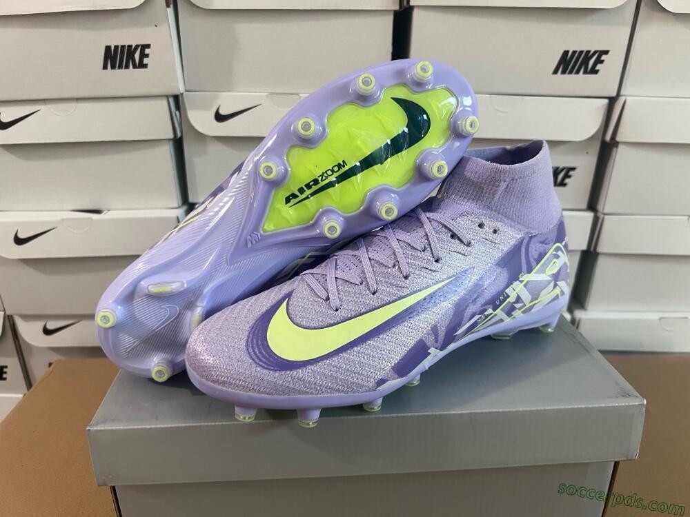 Nike Air Zoom Mercurial Superfly 10 Elite AG High-Tops Football Boots - Purple/Yellow/Blue