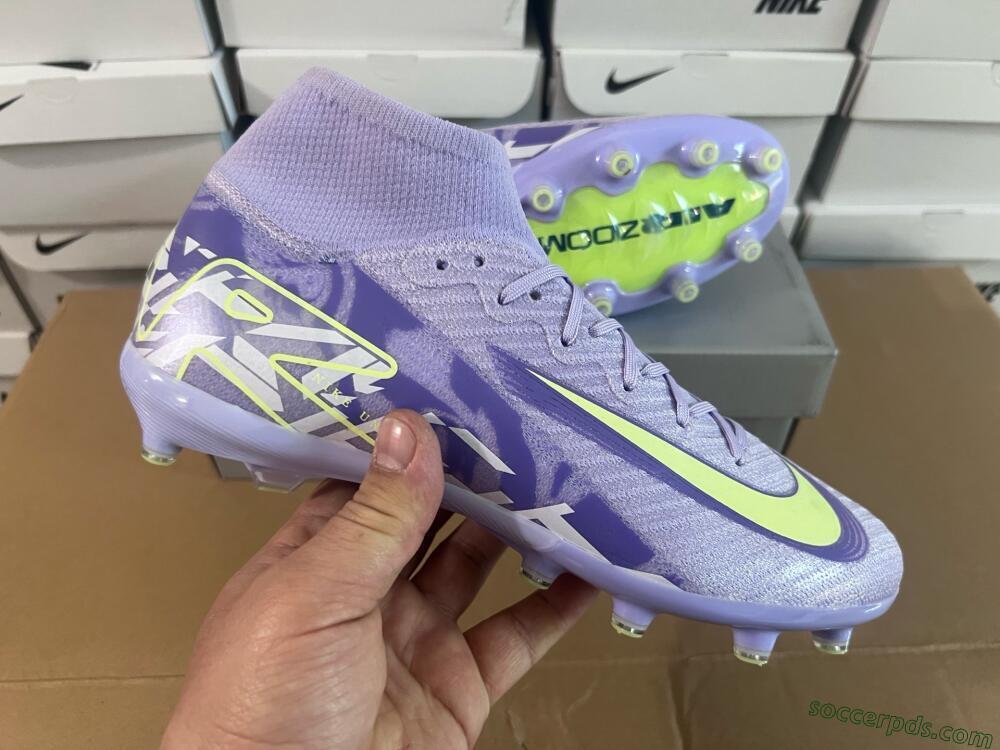 Nike Air Zoom Mercurial Superfly 10 Elite AG High-Tops Football Boots - Purple/Yellow/Blue