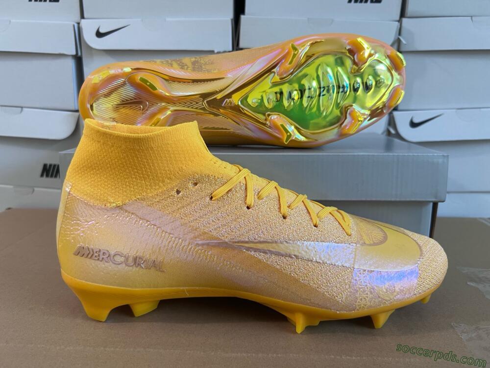 Nike Air Zoom Mercurial Superfly 10 Elite FG High-Tops Football Boots - Gold/Gold