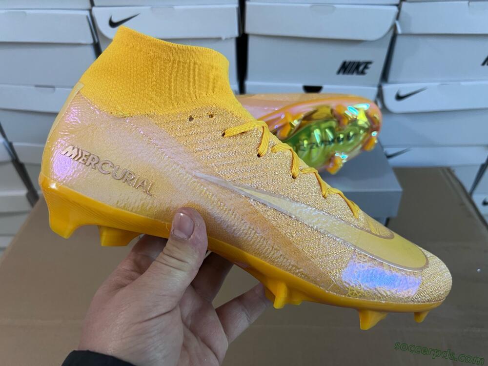 Nike Air Zoom Mercurial Superfly 10 Elite FG High-Tops Football Boots - Gold/Gold