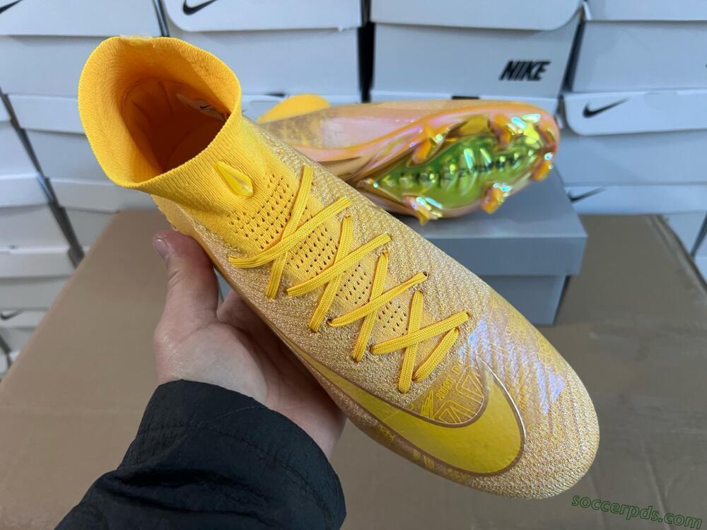 Nike Air Zoom Mercurial Superfly 10 Elite FG High-Tops Football Boots - Gold/Gold