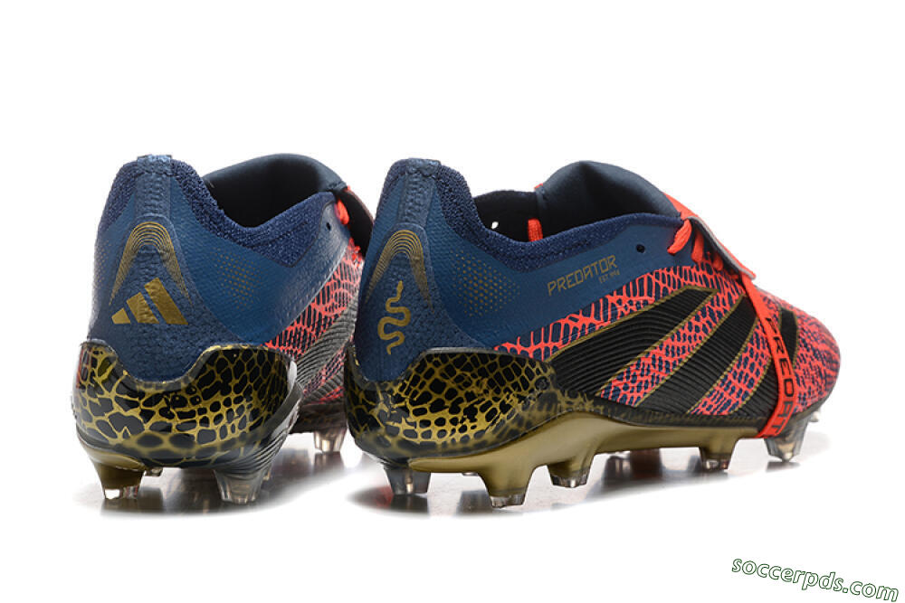 Adidas Predator Elite 25 Foldover Tongue FG Low-Tops Football Boots - Red/Blue/Gold 9