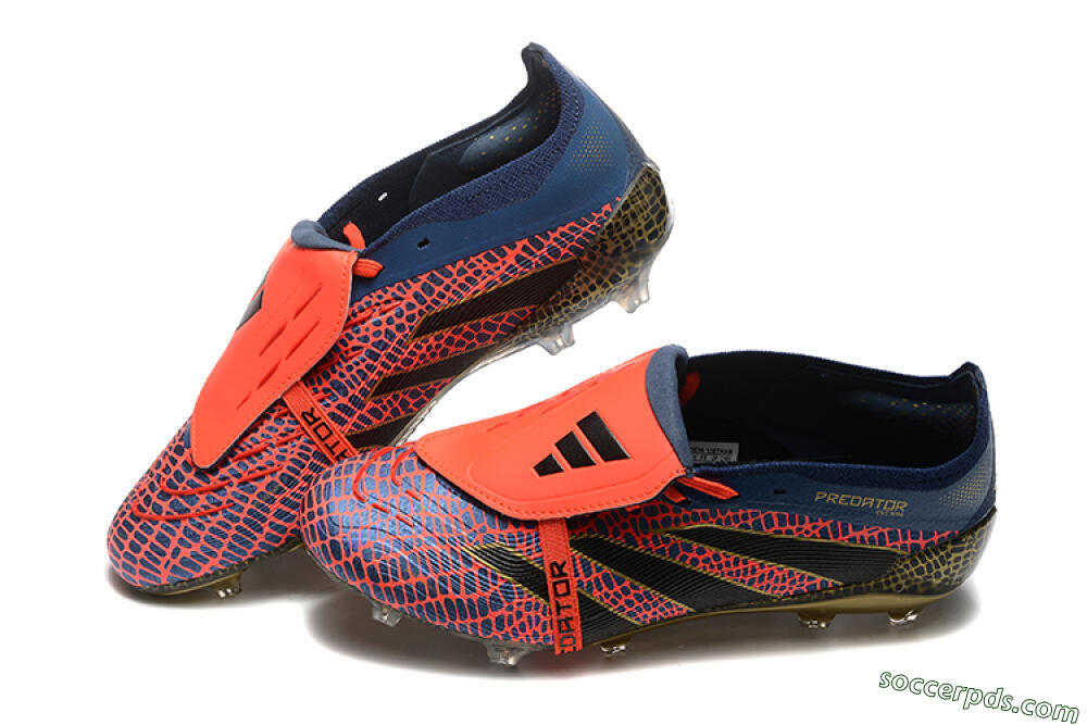 Adidas Predator Elite 25 Foldover Tongue FG Low-Tops Football Boots - Red/Blue/Gold 6
