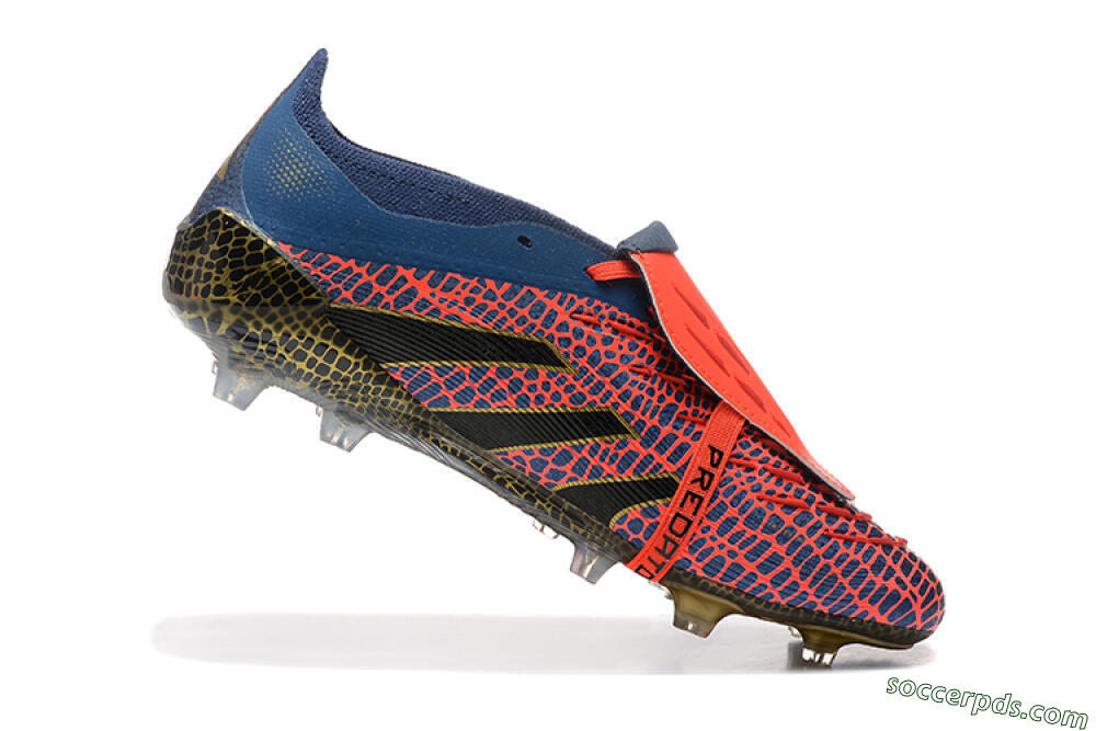 Adidas Predator Elite 25 Foldover Tongue FG Low-Tops Football Boots - Red/Blue/Gold 7