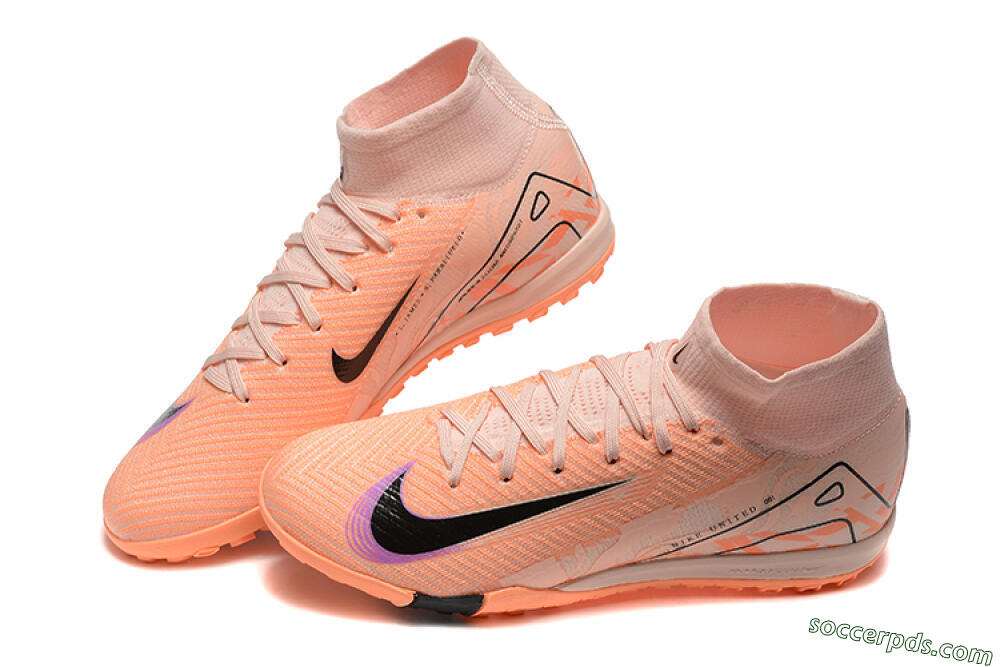 Nike Air Zoom Mercurial Superfly 10 Elite TF High-Tops Football Shoes - Pink/Purple/Black 6