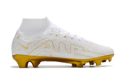 Nike Air Zoom Mercurial Superfly 9 Elite FG High-Tops Football Boots - White/Gold