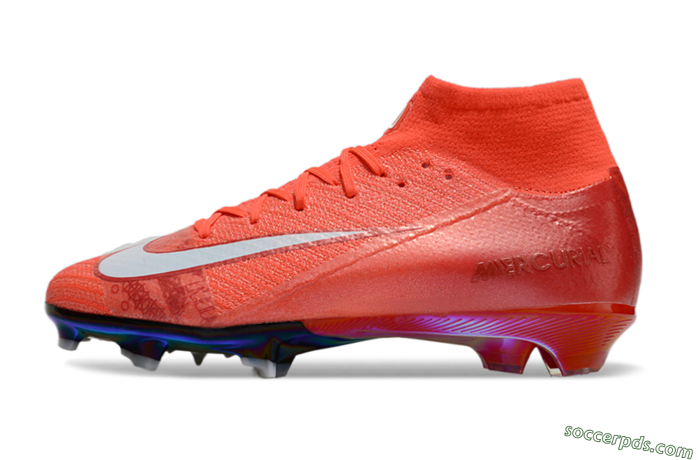 Nike Air Zoom Mercurial Superfly 10 Elite FG High-Tops Football Boots - Red/White 2