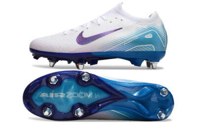 Nike Air Zoom Mercurial Vapor 16 Elite SG Low-Tops Football Boots - White/Purple/Jade