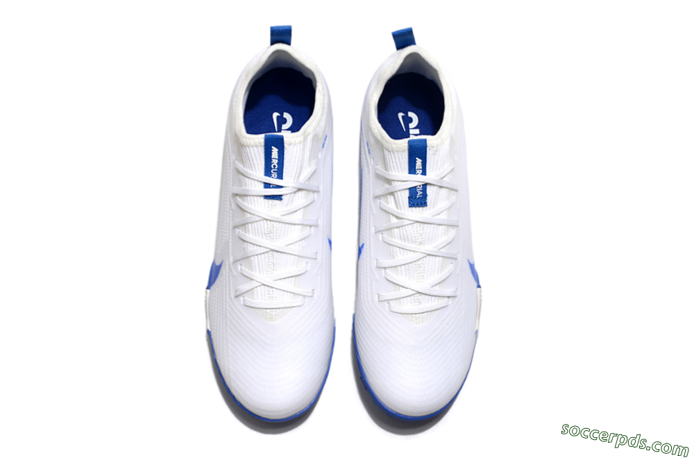 Nike Air Zoom Mercurial Vapor 16 Pro TF Low-Tops Football Shoes - White/Blue 4