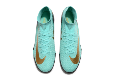Nike Air Zoom Mercurial Superfly 10 Elite TF High-Tops Football Shoes - Jade/Gold/Blue