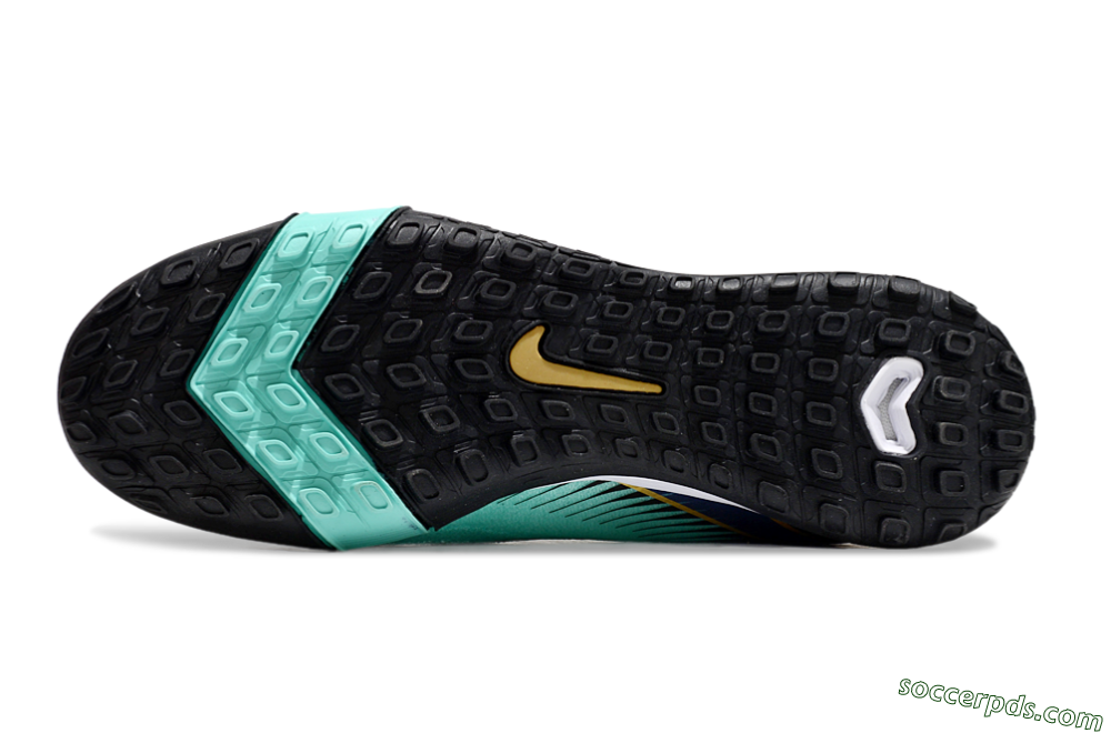 Nike Air Zoom Mercurial Superfly 10 Elite TF High-Tops Football Shoes - Jade/Gold/Blue 6