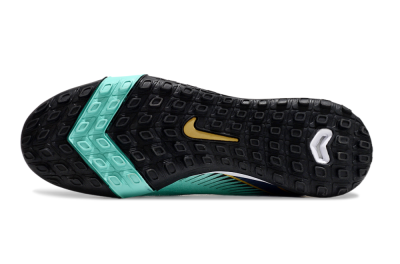 Nike Air Zoom Mercurial Superfly 10 Elite TF High-Tops Football Shoes - Jade/Gold/Blue