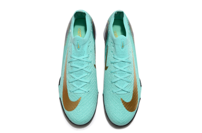 Nike Air Zoom Mercurial Vapor 16 Elite TF Low-Tops Football Shoes - Jade/Gold/Blue