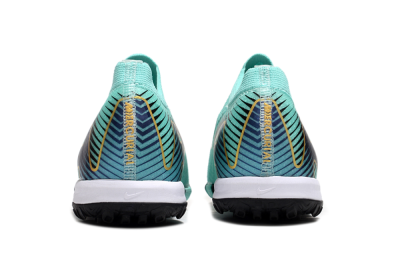 Nike Air Zoom Mercurial Vapor 16 Elite TF Low-Tops Football Shoes - Jade/Gold/Blue