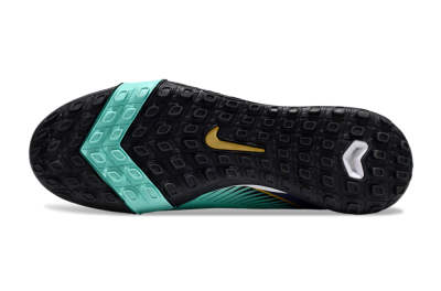 Nike Air Zoom Mercurial Vapor 16 Elite TF Low-Tops Football Shoes - Jade/Gold/Blue