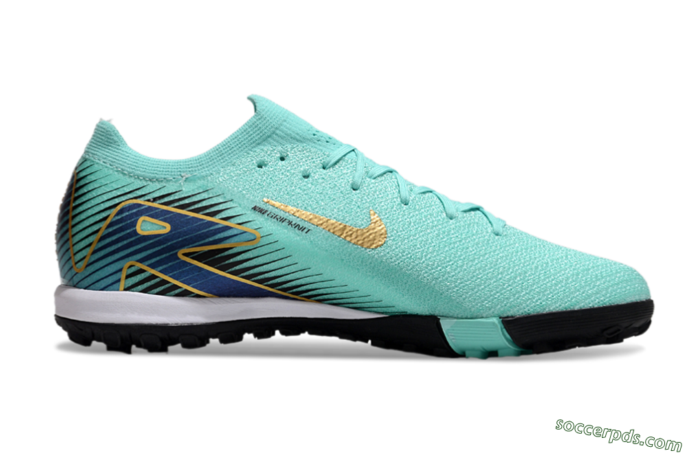 Nike Air Zoom Mercurial Vapor 16 Elite TF Low-Tops Football Shoes - Jade/Gold/Blue 7