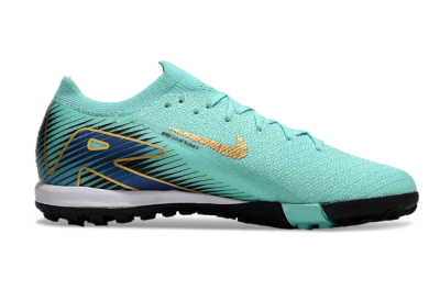 Nike Air Zoom Mercurial Vapor 16 Elite TF Low-Tops Football Shoes - Jade/Gold/Blue