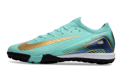Nike Air Zoom Mercurial Vapor 16 Elite TF Low-Tops Football Shoes - Jade/Gold/Blue