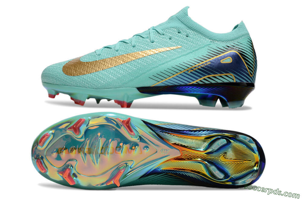 Nike Air Zoom Mercurial Vapor 16 Elite FG Low-Tops Football Boots - Jade/Gold/Blue 0