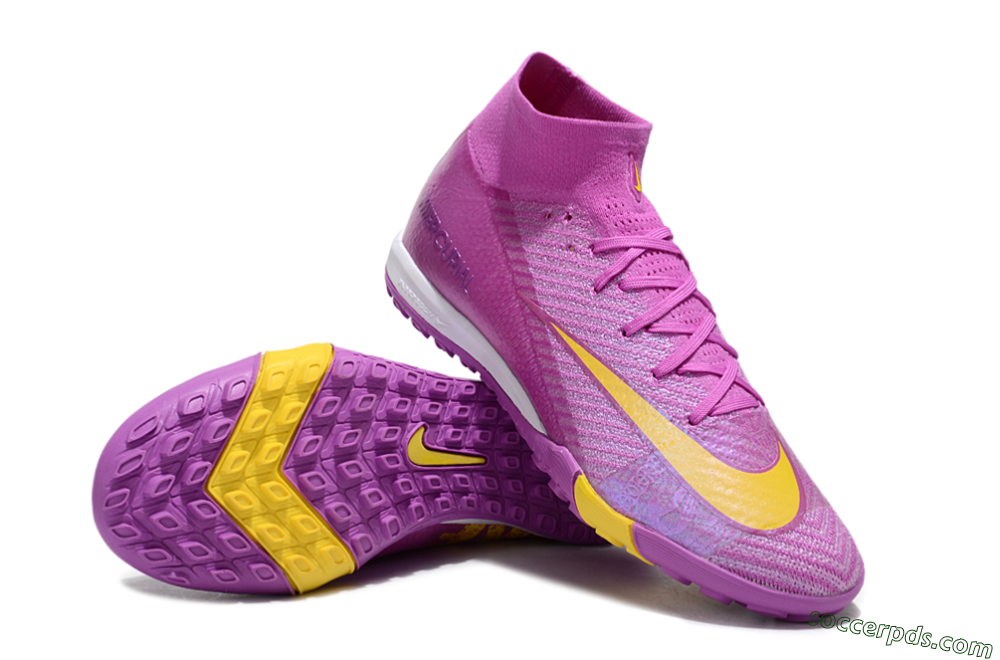 Nike Air Zoom Mercurial Superfly 10 Elite TF High-Tops Football Shoes - Purple/Yellow/White 3