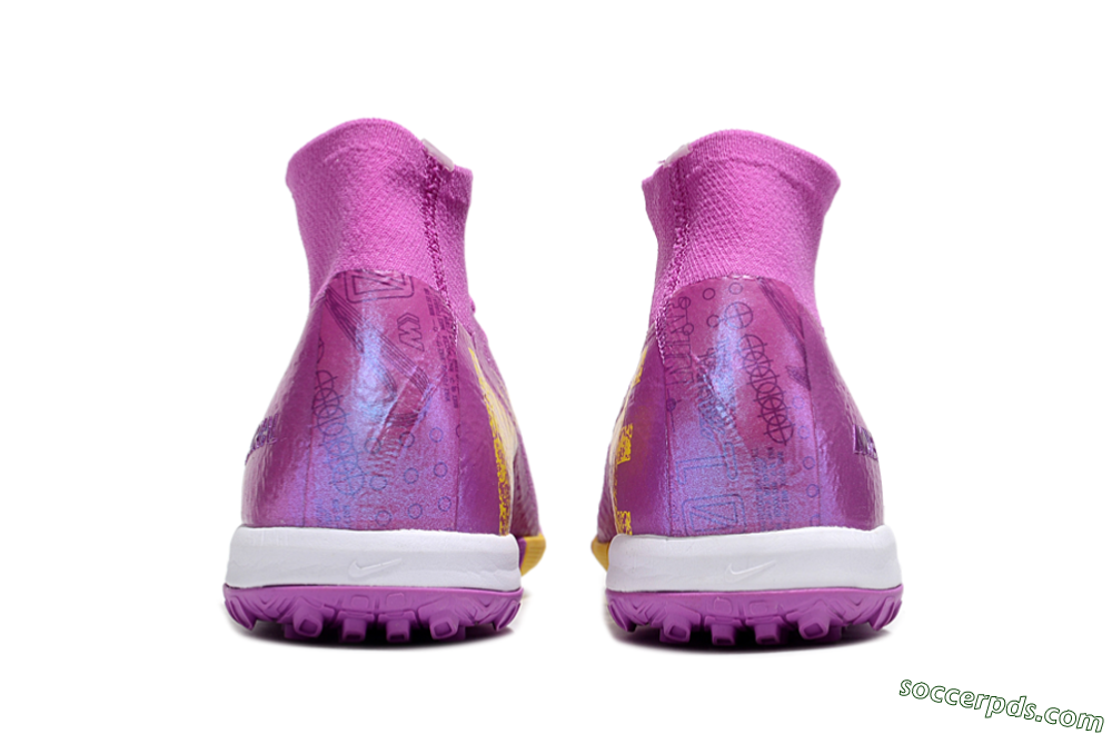 Nike Air Zoom Mercurial Superfly 10 Elite TF High-Tops Football Shoes - Purple/Yellow/White 5