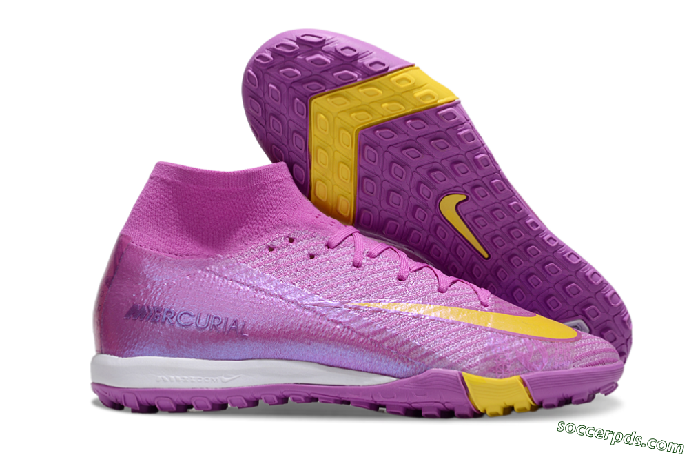 Nike Air Zoom Mercurial Superfly 10 Elite TF High-Tops Football Shoes - Purple/Yellow/White 1