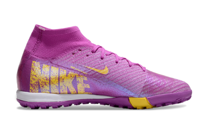 Nike Air Zoom Mercurial Superfly 10 Elite TF High-Tops Football Shoes - Purple/Yellow/White