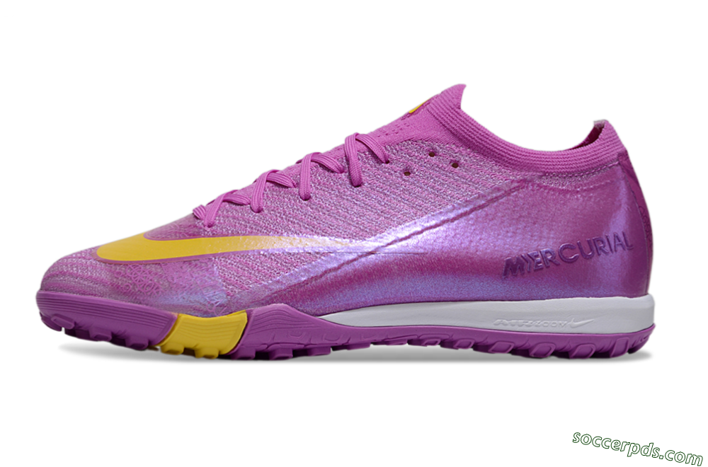 Nike Air Zoom Mercurial Vapor 16 Elite TF Low-Tops Football Shoes - Purple/Yellow/White 2