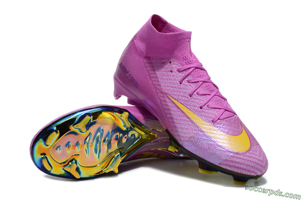 Nike Air Zoom Mercurial Superfly 10 Elite FG High-Tops Football Boots - Purple/Yellow/Gold 3