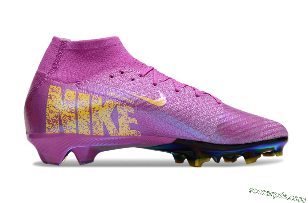 Nike Air Zoom Mercurial Superfly 10 Elite FG High-Tops Football Boots - Purple/Yellow/Gold 7