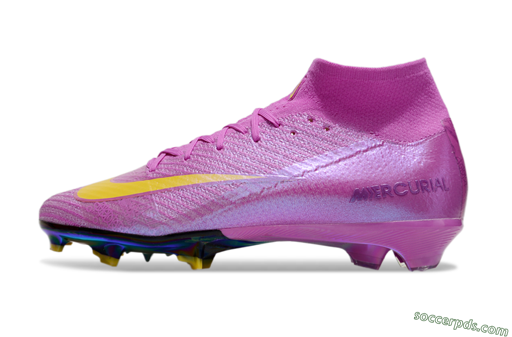 Nike Air Zoom Mercurial Superfly 10 Elite FG High-Tops Football Boots - Purple/Yellow/Gold 2