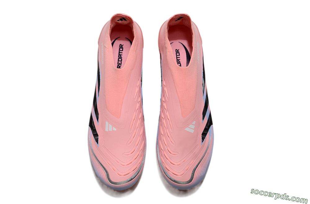 Adidas Predator Laceless Elite 25 FG Low-Tops Football Boots - Pink/Blue/Black 4
