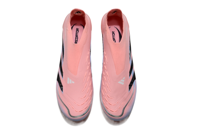 Adidas Predator Laceless Elite 25 FG Low-Tops Football Boots - Pink/Blue/Black