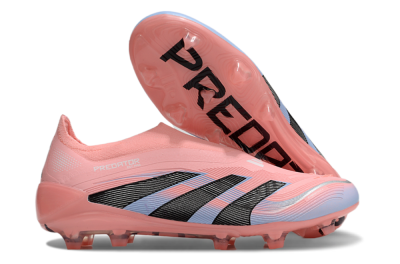 Adidas Predator Laceless Elite 25 FG Low-Tops Football Boots - Pink/Blue/Black