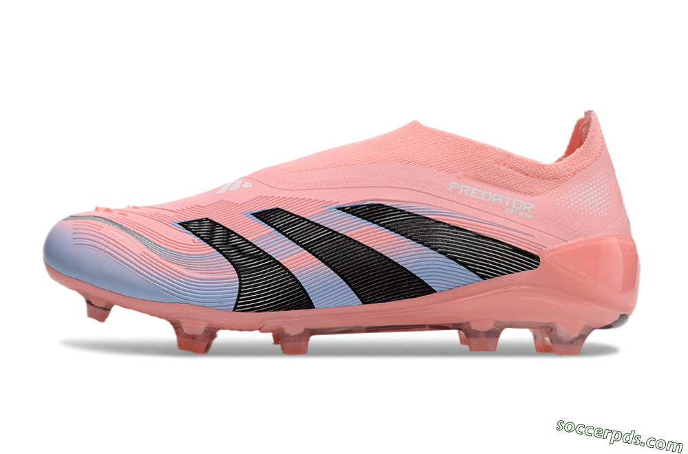 Adidas Predator Laceless Elite 25 FG Low-Tops Football Boots - Pink/Blue/Black 2