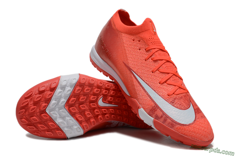 Nike Air Zoom Mercurial Vapor 16 Elite TF Low-Tops Football Shoes - Red/White 3