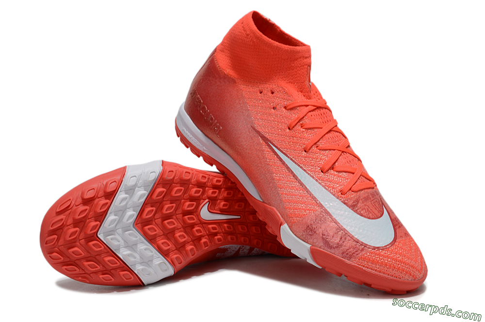 Nike Air Zoom Mercurial Superfly 10 Elite TF High-Tops Football Shoes - Red/White 3