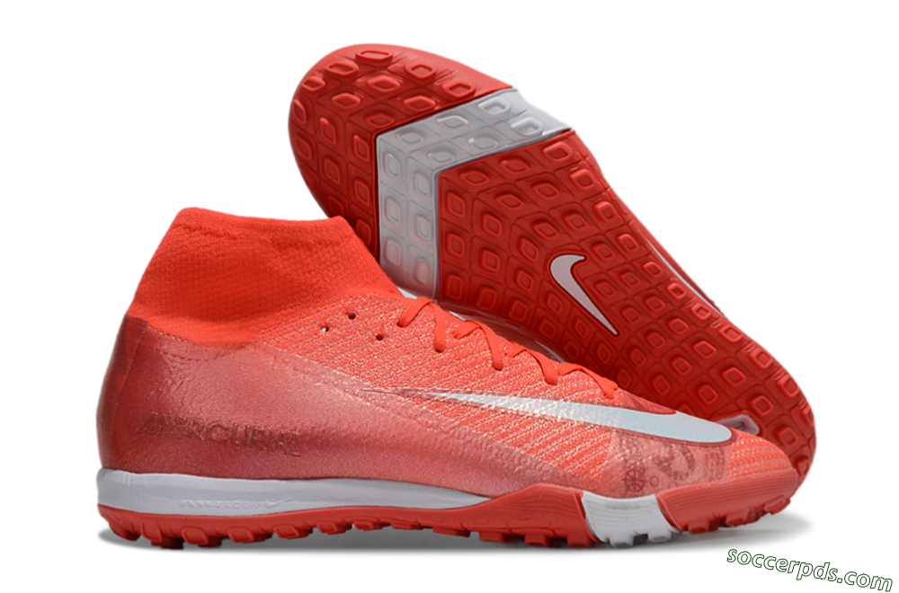 Nike Air Zoom Mercurial Superfly 10 Elite TF High-Tops Football Shoes - Red/White 1