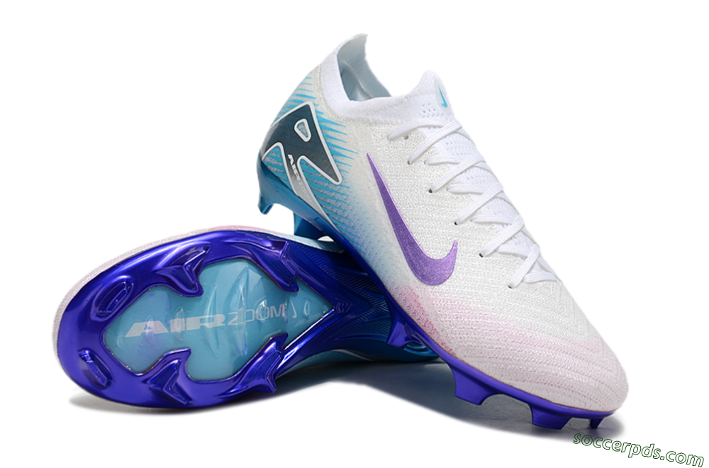 Nike Air Zoom Mercurial Vapor 16 Elite FG Low-Tops Football Boots - White/Purple/Pink/Jade 4