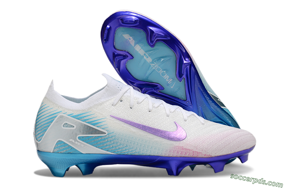 Nike Air Zoom Mercurial Vapor 16 Elite FG Low-Tops Football Boots - White/Purple/Pink/Jade 1