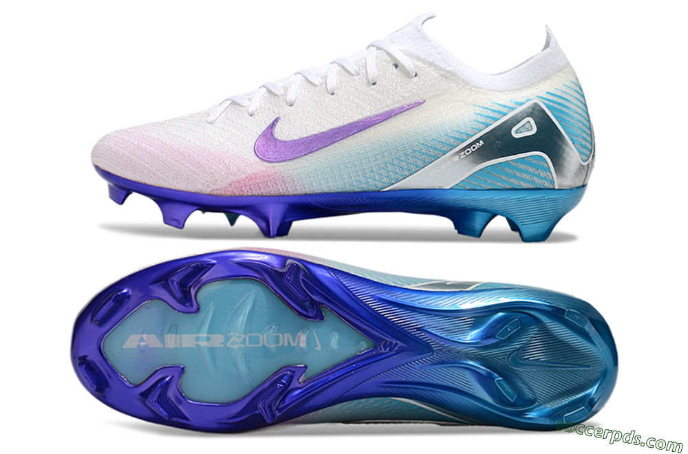 Nike Air Zoom Mercurial Vapor 16 Elite FG Low-Tops Football Boots - White/Purple/Pink/Jade 0