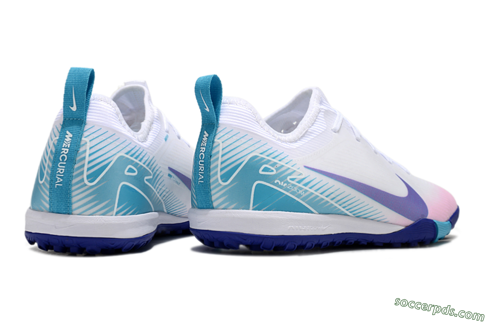 Nike Air Zoom Mercurial Vapor 16 Pro TF Low-Tops Football Shoes - White/Purple/Pink/Jade 7