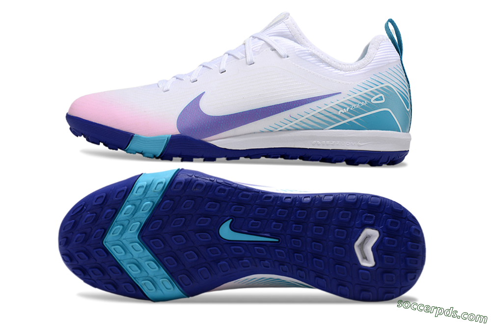 Nike Air Zoom Mercurial Vapor 16 Pro TF Low-Tops Football Shoes - White/Purple/Pink/Jade 0