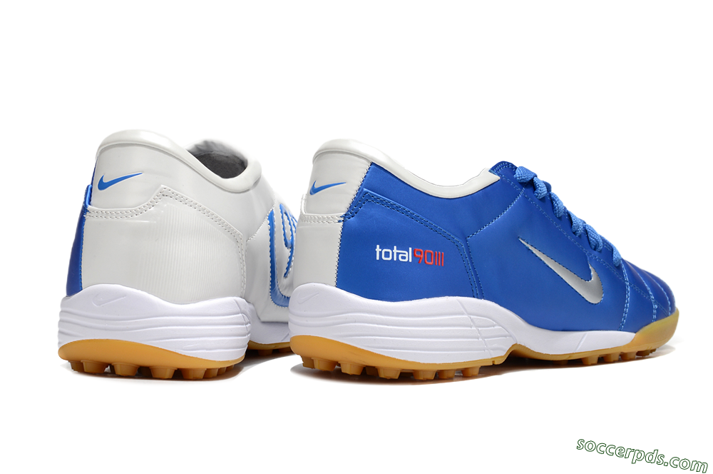 Nike Total 90 II TF Low-Tops Football Shoes - Blue/White/Brown 6