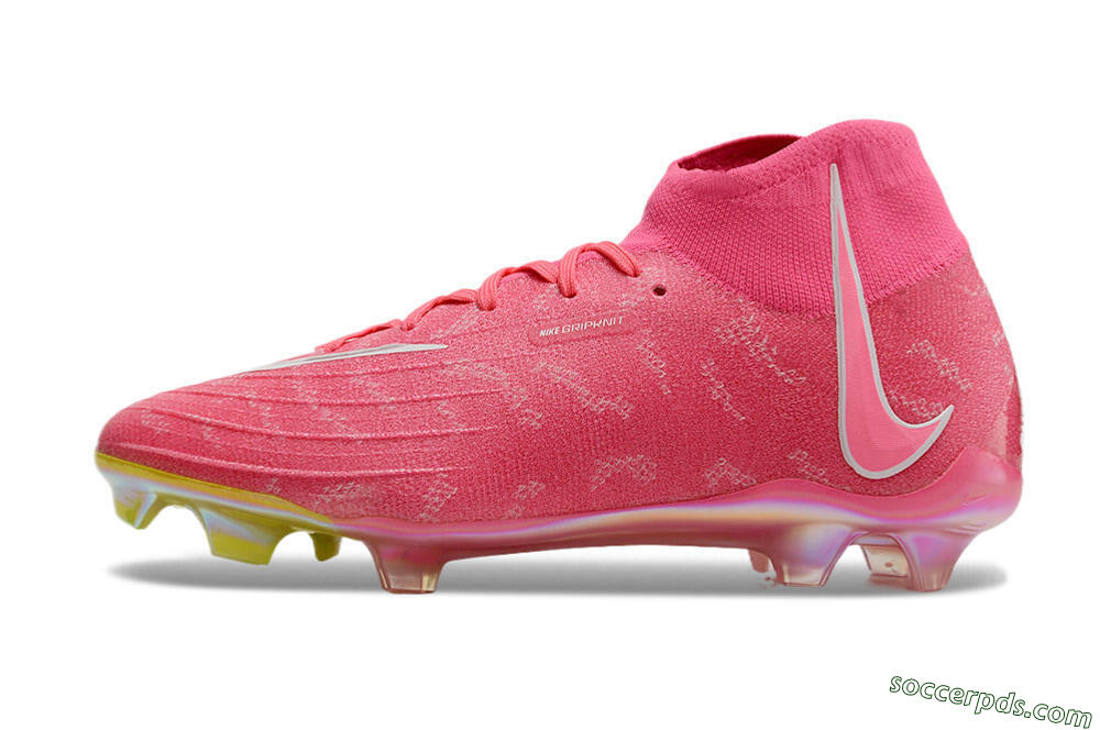 Nike Phantom Luna Elite FG High-Tops Football Boots - Pink/White/Yellow 2