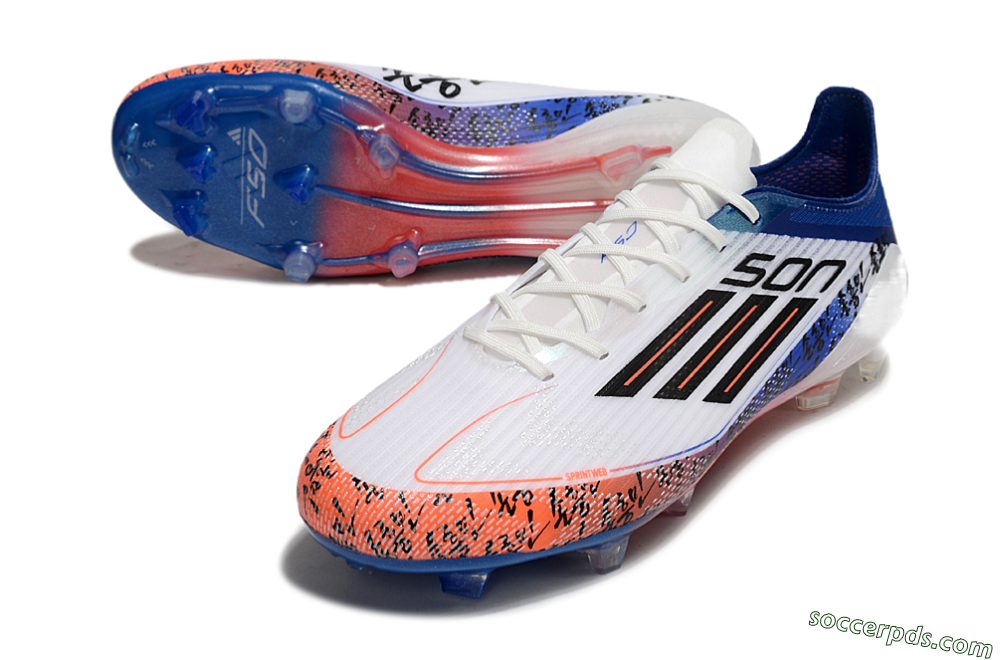 Adidas F50 Elite FG Low-Tops Football Boots - White/Red/Blue 3