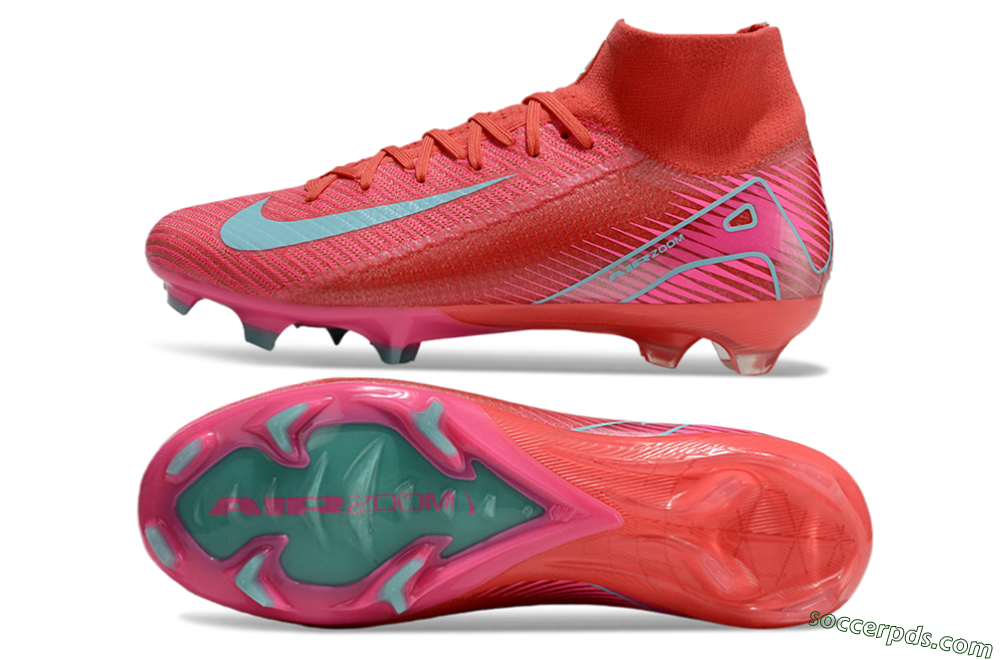 Nike Air Zoom Mercurial Superfly 10 Elite FG High-Tops Football Boots - Red/Jade/White 0